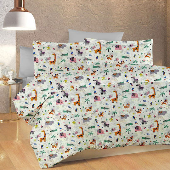 Dimcol Zoo Față de pernă pentru copii 50x70buc White-Multi