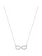 Necklace Infinity from White gold 14K with Zircon