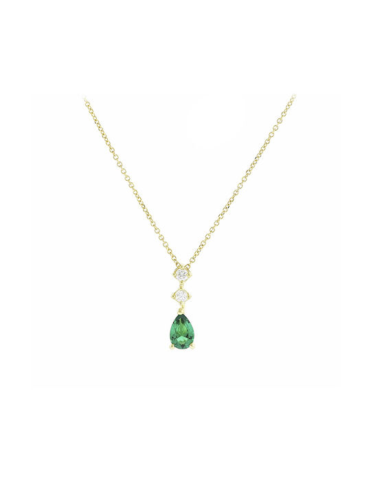 Necklace from Gold 14K with Zircon