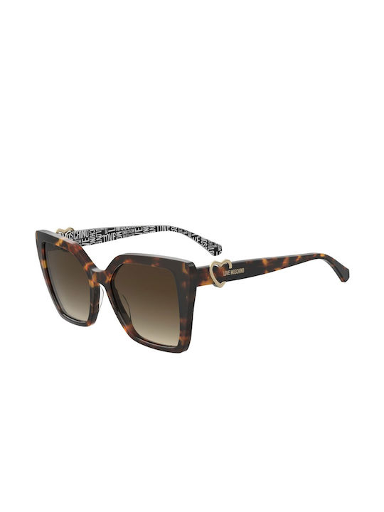 Moschino Sonnenbrillen mit Braun Schildkröte Rahmen und Braun Verlaufsfarbe Linse MOL067/S 086/HA