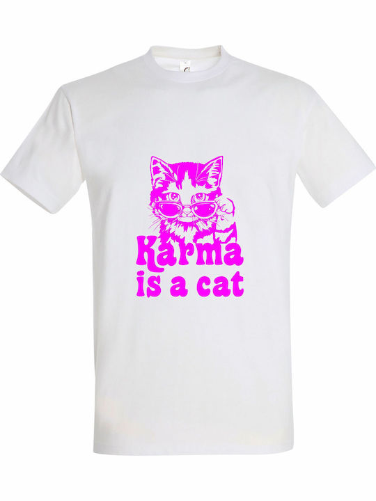 Karma Is A Cat Taylor Swift T-shirt White Cotton