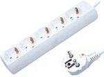 3M Power Strip 5 Prize cu Cablu 3m White