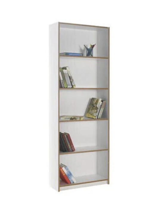 Kids Wooden Bookcase White 64x26x182cm