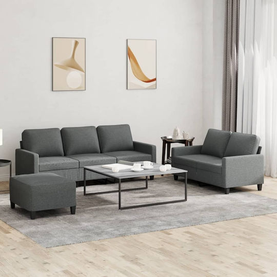 Set de Sufragerie 2 Scaune & 2 Scaune & Taburet Gri închis