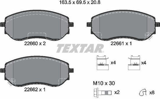 Textar Σετ Τακάκια Εμπρός 4τμχ για Nissan Navara