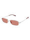 Gucci Sunglasses with Silver Metal Frame and Pink Mirror Lens GG1457S 004