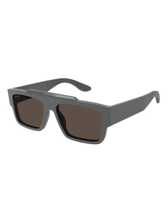 Gucci Γυαλιά Ηλίου με Γκρι Κοκκάλινο Σκελετό και Καφέ Φακό GG1460S 003