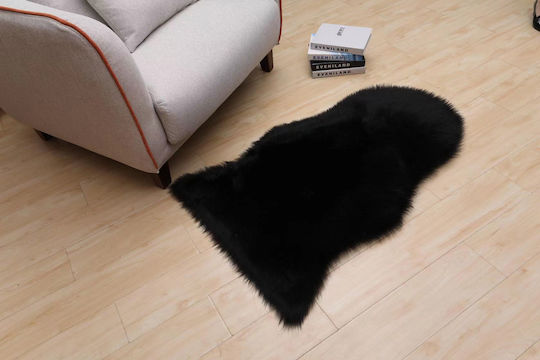 Viopros Χαλί Ορθογώνιο Μουτόν Μαύρο 60x90cm