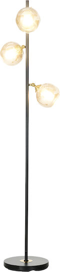 HomCom Stehleuchte H162xB36cm. Schwarz