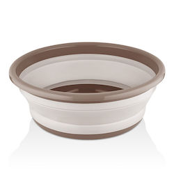 Qlux Klappbar Schüssel Rund 32x32cm Silikon Kapazität 5Es Beige