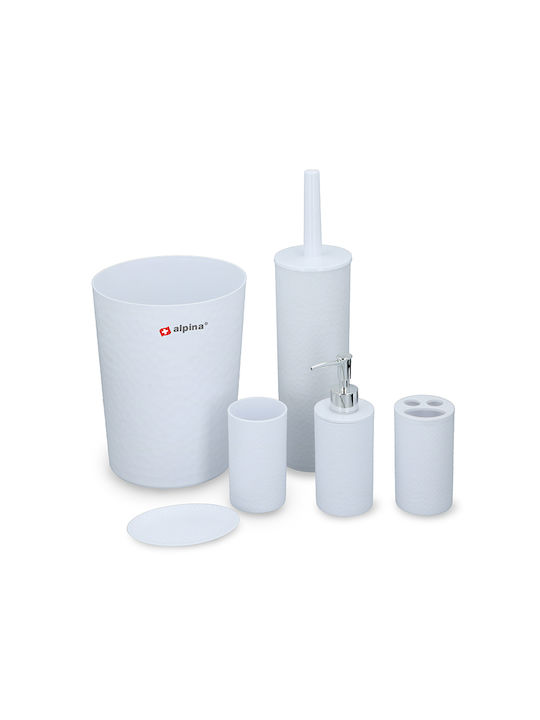 Alpina Plastic Bathroom Accessory Set White