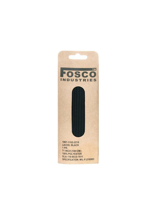 Fosco Industries Shoelaces Black 2pcs 180cm