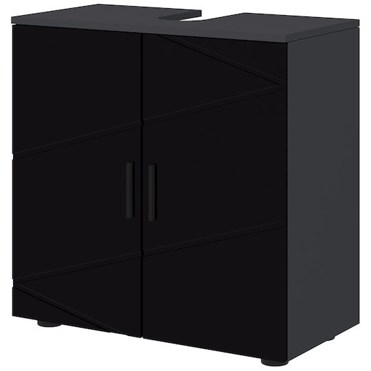 Kleankin Bathroom Cabinet L60xW30xH60cm Black