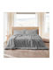 Saray Home Duvet Cover Set Queen 220x240cm Stripe Grey 3pcs 230 GSMGsm