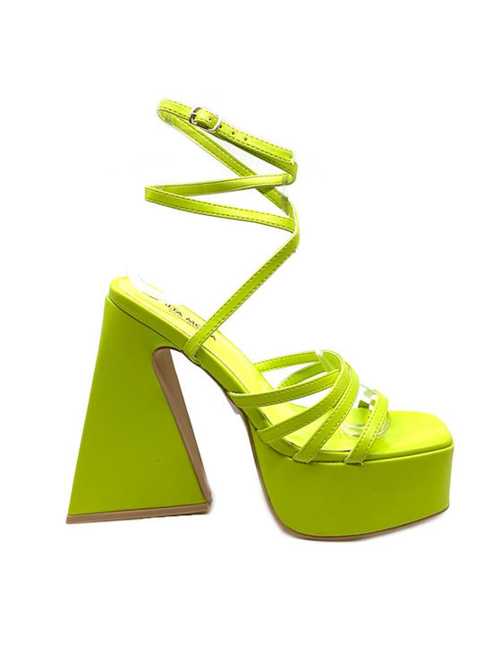 Queen Accessories Damen Sandalen in Grün Farbe