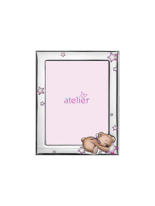 Atelier Kinder Fotorahmen Silber Rosa 13x18cm