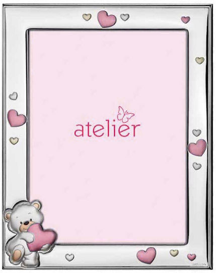 Atelier Παιδική Κορνίζα Ασημένια Ροζ