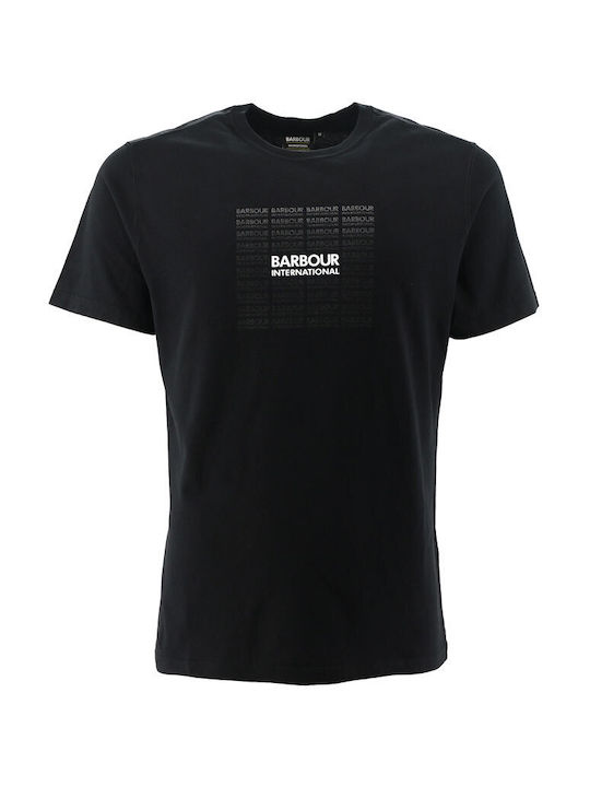 Barbour T-shirt Bărbătesc cu Mânecă Scurtă BLACK