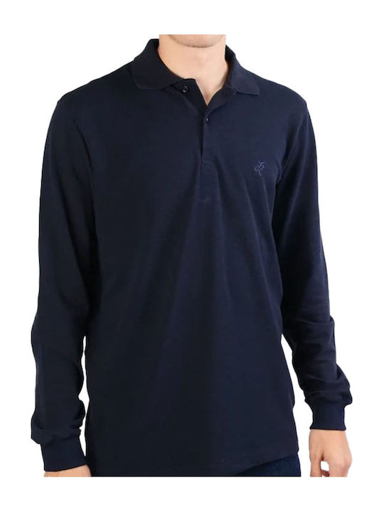 Target 09 Bluza Bărbătească cu Mânecă Lungă Polo BLUE