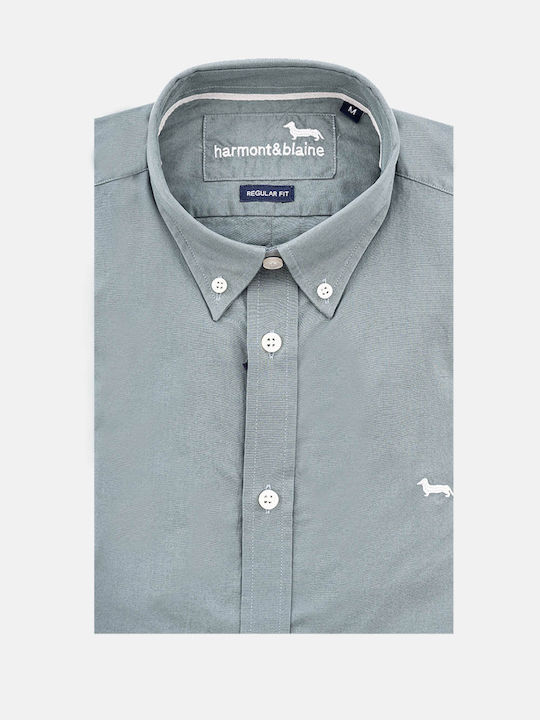 Harmont & Blaine Men's Shirt Long-sleeved Cotton Petrol