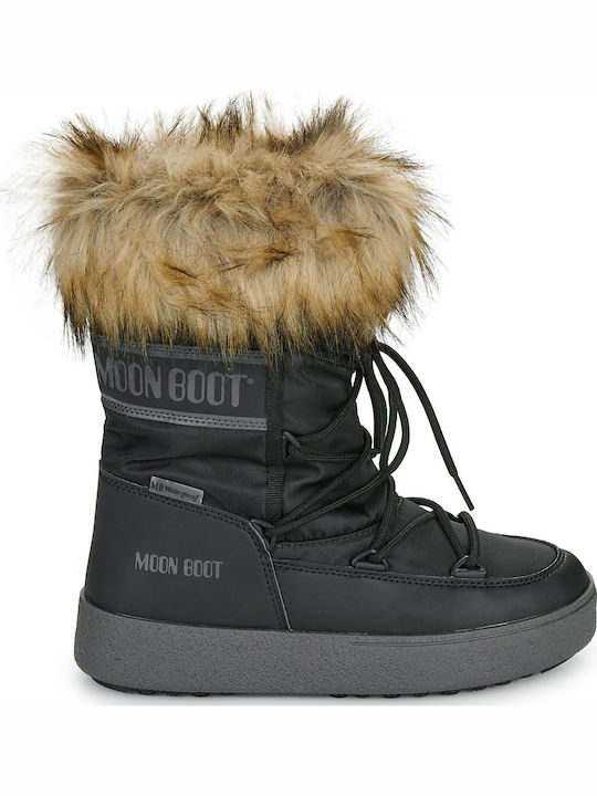 Moon Boot Ltrack Monaco Low Wp Suede Women's Boots Snow with Fur Black