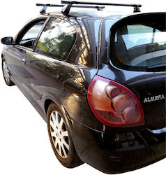 Hermes Μπάρες Οροφής Ατσάλινες για Nissan Almera 3D (Σετ με πόδια) Μαύρες