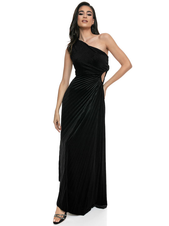 Anna Aktsali Collection Maxi Evening Dress Velvet Black