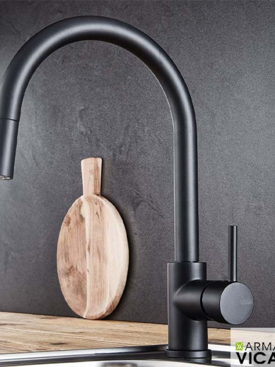 Armando Vicario Fluo Kitchen Faucet Counter Black