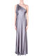 Ralph Lauren Maxi Evening Dress Satin Grey