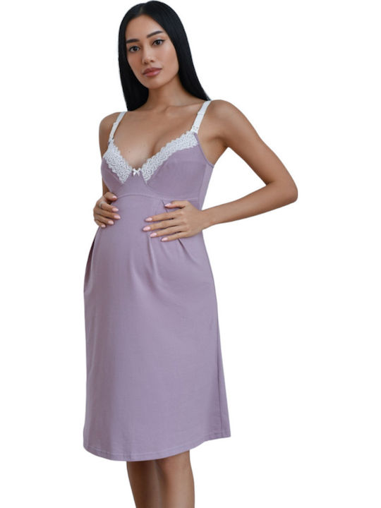 EasyMum Nightgown Maternity & Nursing Amethyst