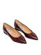 Anatomic Patent Leather Pointy Ballerinas Burgundy