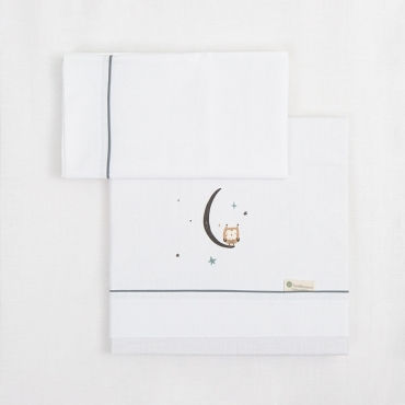 Bimbidreams Fitted Wonderland White Baby Sheets 70x140cm