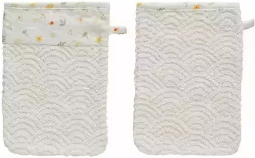 Bebejou Baby Bath Gloves Bohemian Garden White 2 Pieces