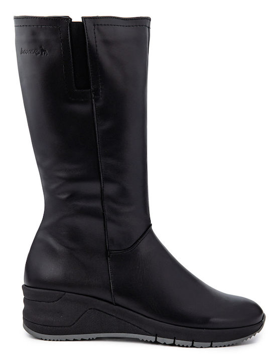 Leder Damenstiefel Schwarz