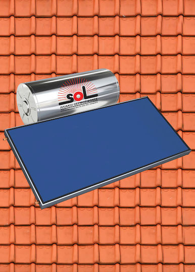 SOL-Violaris Слънчев бойлер 120лт Glass Double Energy 2кв.м. Хоризонтален Ниска височина Roof Tile Selective