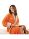 Guy Laroche Duo Bathrobe with Collar Mandarine