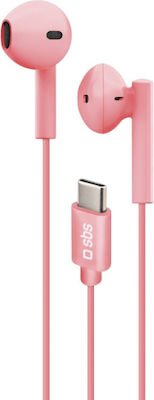 SBS Stereo Earset In-ear Handsfree με Βύσμα USB-C Ροζ