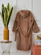 Cokitex Reines Bademantel mit Kapuze Latte 450g/m²