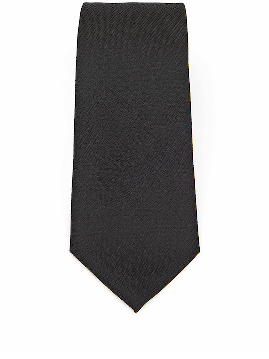 Kaiserhoff Men's Tie Silk Monochrome in Black Color