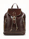 Leather Women's Bag Backpack Brown