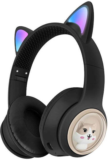 AKZ01 Cat Ear Kabellose Bluetooth Kinder Am Ohr Kopfhörer mit 5 Stunden Betriebszeit Schwarz