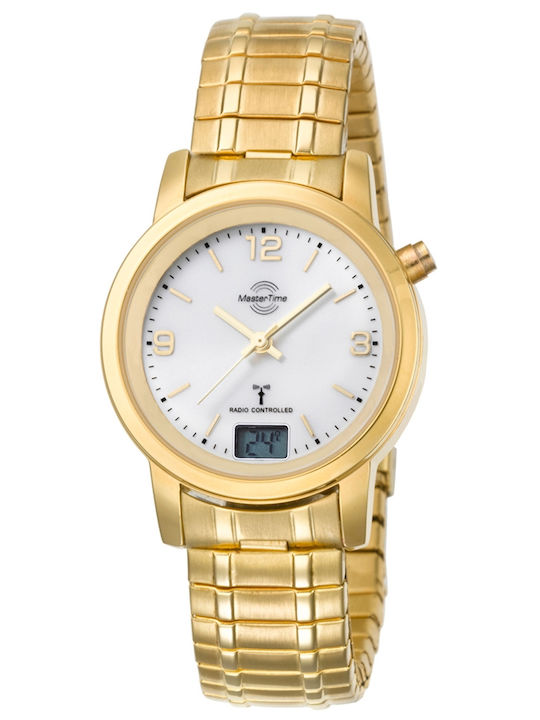 Herrenuhr 34mm Batterie mit Rostfreiem Stahlarmband Gold