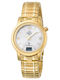 Herrenuhr 34mm Batterie mit Rostfreiem Stahlarmband Gold