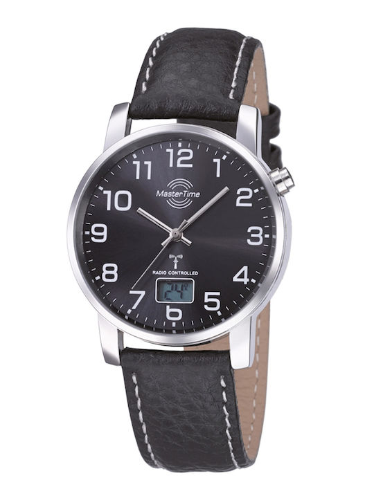 Master Time Ψηφιακό Ανδρικό Ρολόι 41mm Μπαταρίας με Μαύρο Δερμάτινο Λουράκι