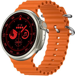Microwear T78 Ultra Smartwatch με Παλμογράφο (Πορτοκαλί)