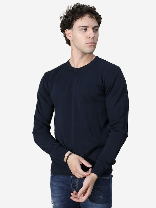 Yolofashion Herren Langarm-Pullover BLUE