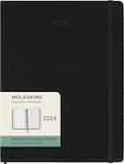 Moleskine Hard Weekly Agenda 2024 Black 19x25cm