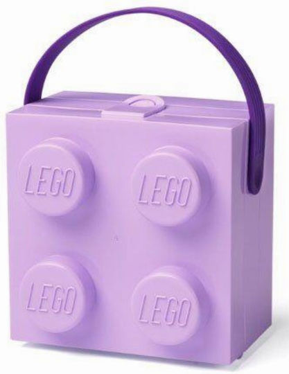 LEGO Box Πλαστικό Παιδικό Δοχείο Φαγητού Μωβ 16.56 x 16.5 x 11.7εκ.