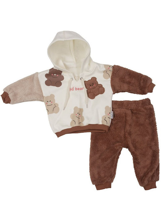 Necixs Kids Sweatpants Set Brown 2pcs