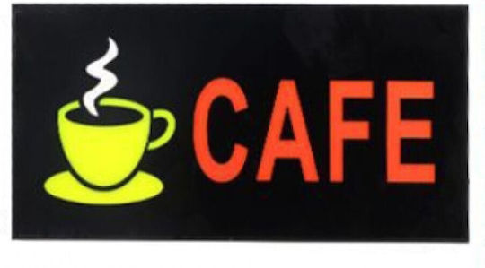 Πινακίδα Cafe Επιγραφή LED Μονής Όψης 43x23cm